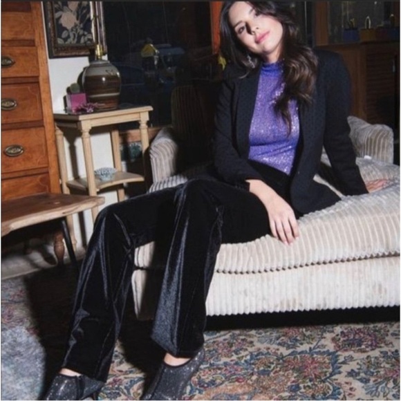 Betabrand Black Velvet High Rise Tall Bootcut Yoga Office Pants - Picture 1 of 8